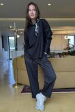 Wall Street Stretch Herringbone City Scoop Top Black /40 =